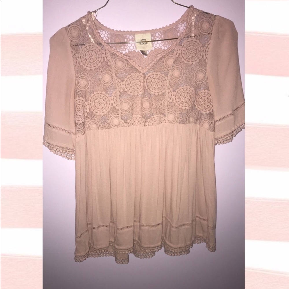 Pink floral blouse